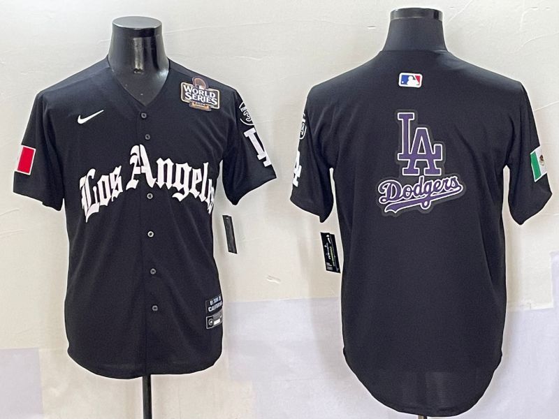 Men Los Angeles Dodgers Blank Black Five generations Joint Name 2025 Nike MLB Jersey style 24->los angeles dodgers->MLB Jersey
